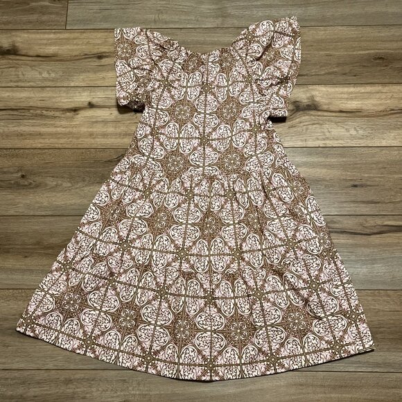 Marie Oliver Kara Dress SZ Small Mini Ruffle Nouveau Mosaic 100% Cotton - Picture 11 of 13